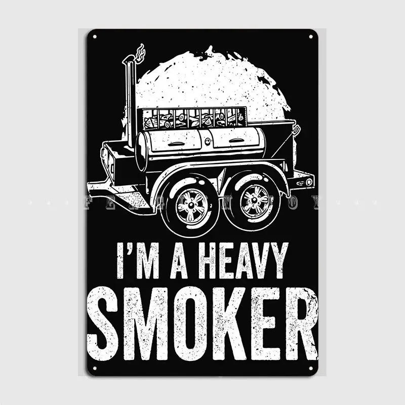 Bbq Grill Smoker Meat Metal Sign Club Classic Wall Decor Mural Tin Sign Poster