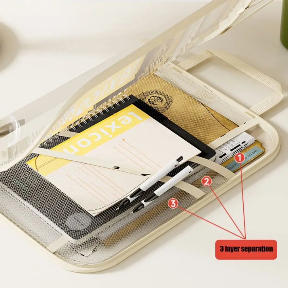 Convenient High-capacity Book Storage Bag Foldable Waterproof Portable File Bag Dustproof PVC Handheld Bag Student