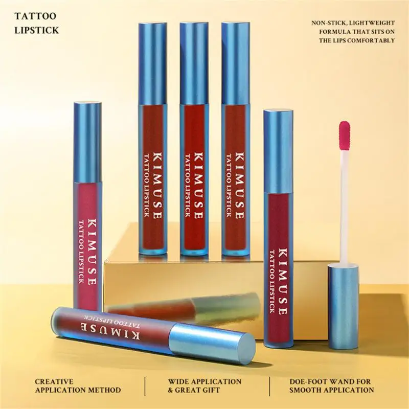 Brillo de labios de 1/3 piezas, brillo de labios mate, tinte de humedad, lápiz labial líquido teñido rojo, resistente al agua, duradero, Cosméticos de reproducción de Color