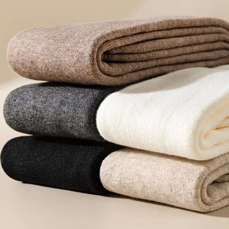 3 Pairs Winter Warm Coral Fleece Over-knee High Socks for Women Plush Home Sleep Floor Long Socking Jk Solid Soft Thigh High