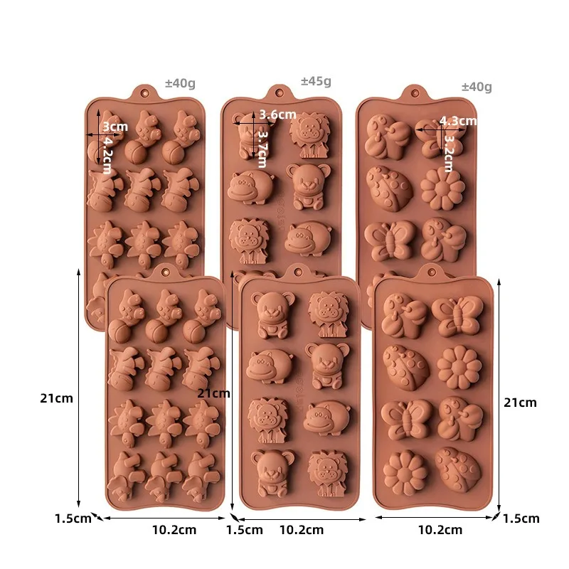 5-8PCS/set Silicone Chocolate Molds, Non-Stick Candy Molds for Making Bite Size Chocolates, Candies, Truffles, Gummies, Jelly - view 6