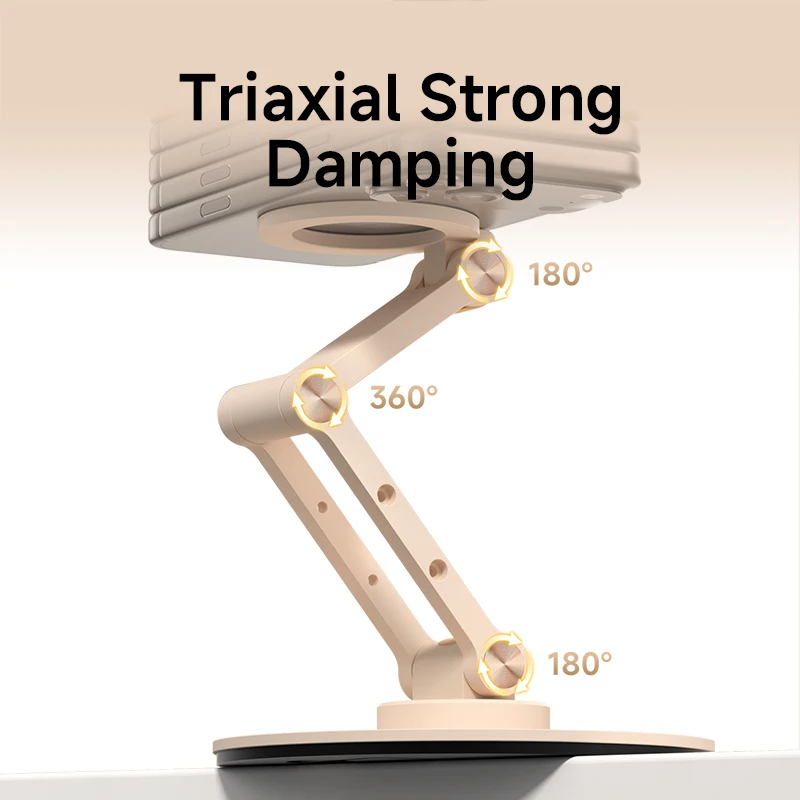 Hagibis Magnetic Phone Stand for MagSafe 360° Rotation Foldable Desk Phone Holder Height Adjustable for iPhone 17 Pro Max 16 15