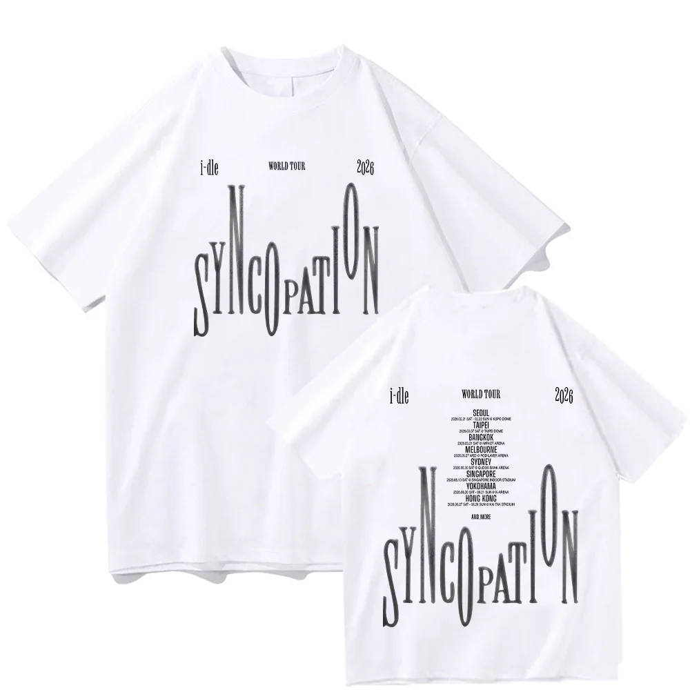 

I-DLE Syncopation World Tour 2026 T Shirts GIDLE Kpop Cotton Korean Style Tee Shirt (G)i-dle New Casual Y2K Tees Unisex Clothes