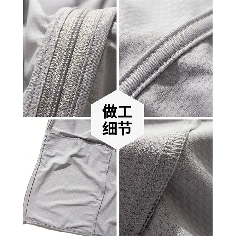 Chaqueta de protección solar UV de verano, chaqueta de pesca para ciclismo Unisex, deporte al aire libre, protección solar, camisas con capucha, ropa, abrigo de seda helada, S-5XL