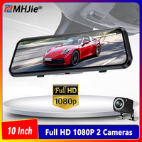 10 Inch Mirror Camera for Car Touch Screen Video Recorder Rearview Mirror Dash Cam Front and Rear Camera Mirror DVR Black Box