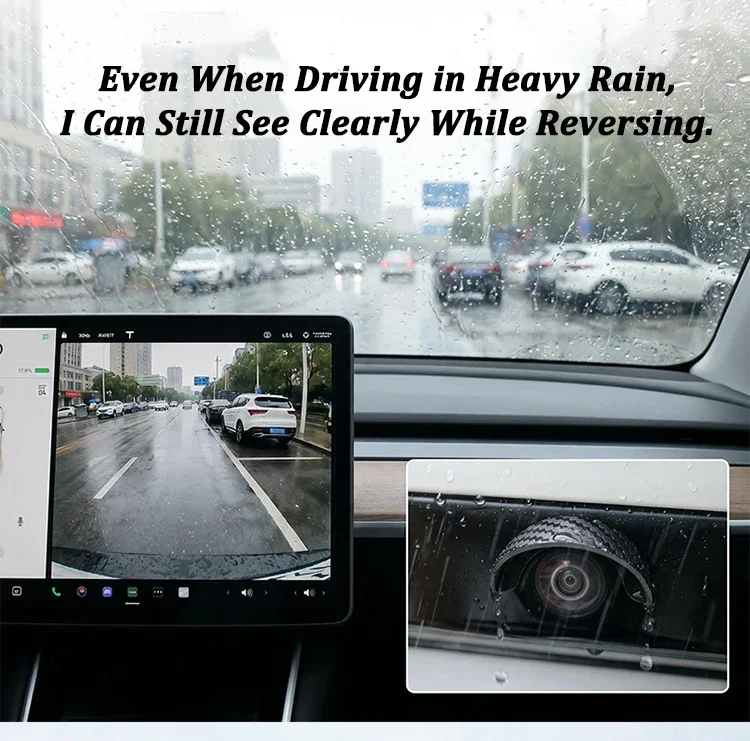 Self-adhesive Car Reversing Camera Rain Cover Waterproof Protective Car Camera Cover In-vehicle Camera Sun Shade Rain Shield view 6