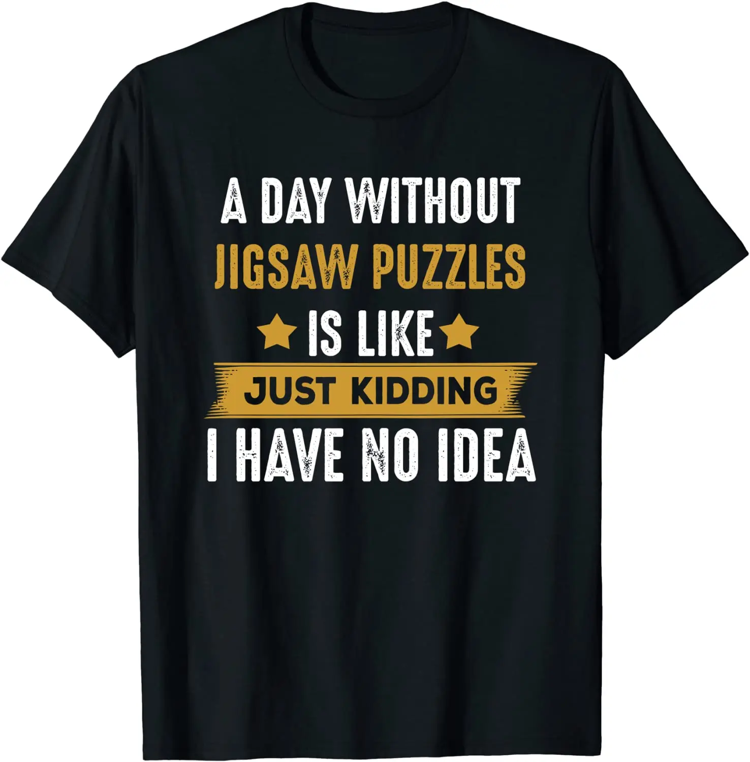 Funny Jigsaw Puzzles T-shirt, Gifts for Puzzle Lovers Cotton Youth Tshirts Cool Tops & Tees Classic Casual