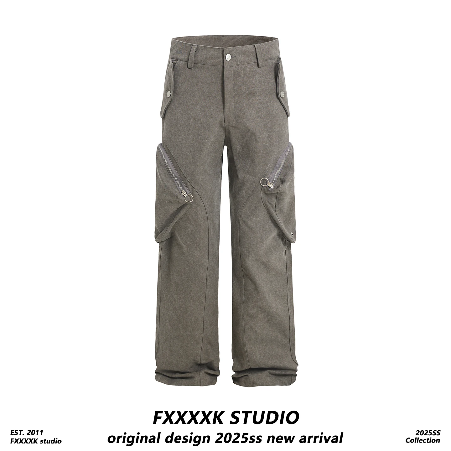 

Мужские рабочие брюки FXK Original American Retro 3D Multi-ket: прямые, свободные, повседневные, длинные, с эффектом похудения, струящиеся