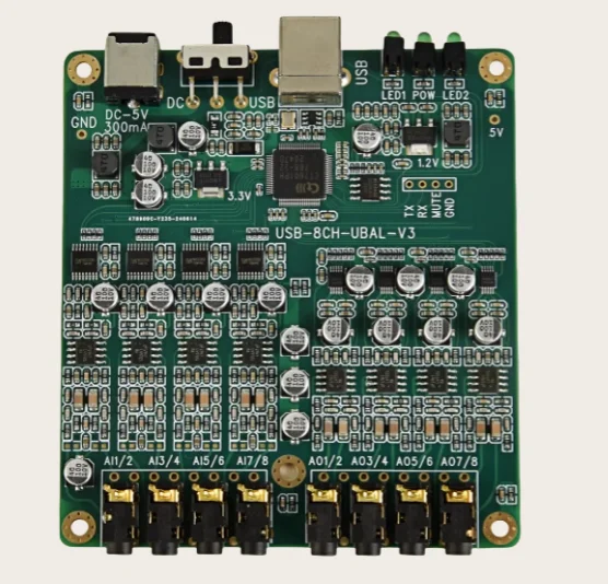 

8-Channel USB Playback Recording IIS, for TDM Leader/follower ASIO, for XMOS Soundcheck Measurement Custom Sound Card