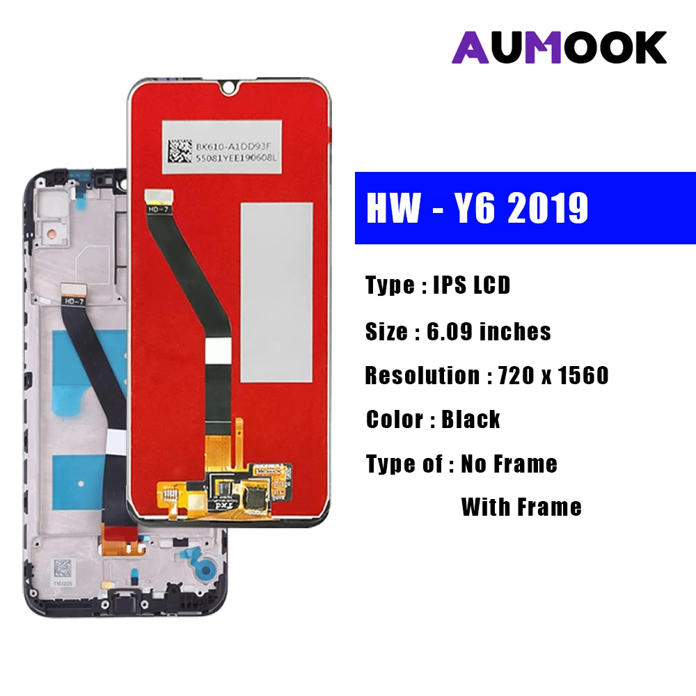 Y6 2019 IPS LCD for HUAWEI Y6 2019 Honor 8A LCD Display Touch Screen Digitizer Assembly Replacement Parts for Honor 8A LCD