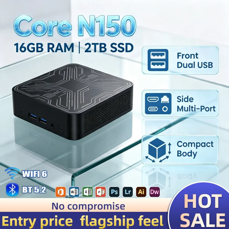 2026-intel-n150-portable-mini-computer-16gb-ddr4-m2-nvme-ssd-triple-4k-screen-wifi6-silent-cooling-office-home-desktop