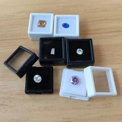 50Pcs 3x3cm Solto Diamante Jóias Caixa De Armazenamento Branco Preto Gem Organizador Gemstone Jóias Titular Brinco Pedra Embalagem Gift Box