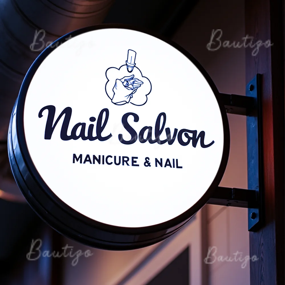 

Custom Round Waterproof Acrylic LED Light Box Outdoor Business Sign Double Sided Backlit Advertising Display