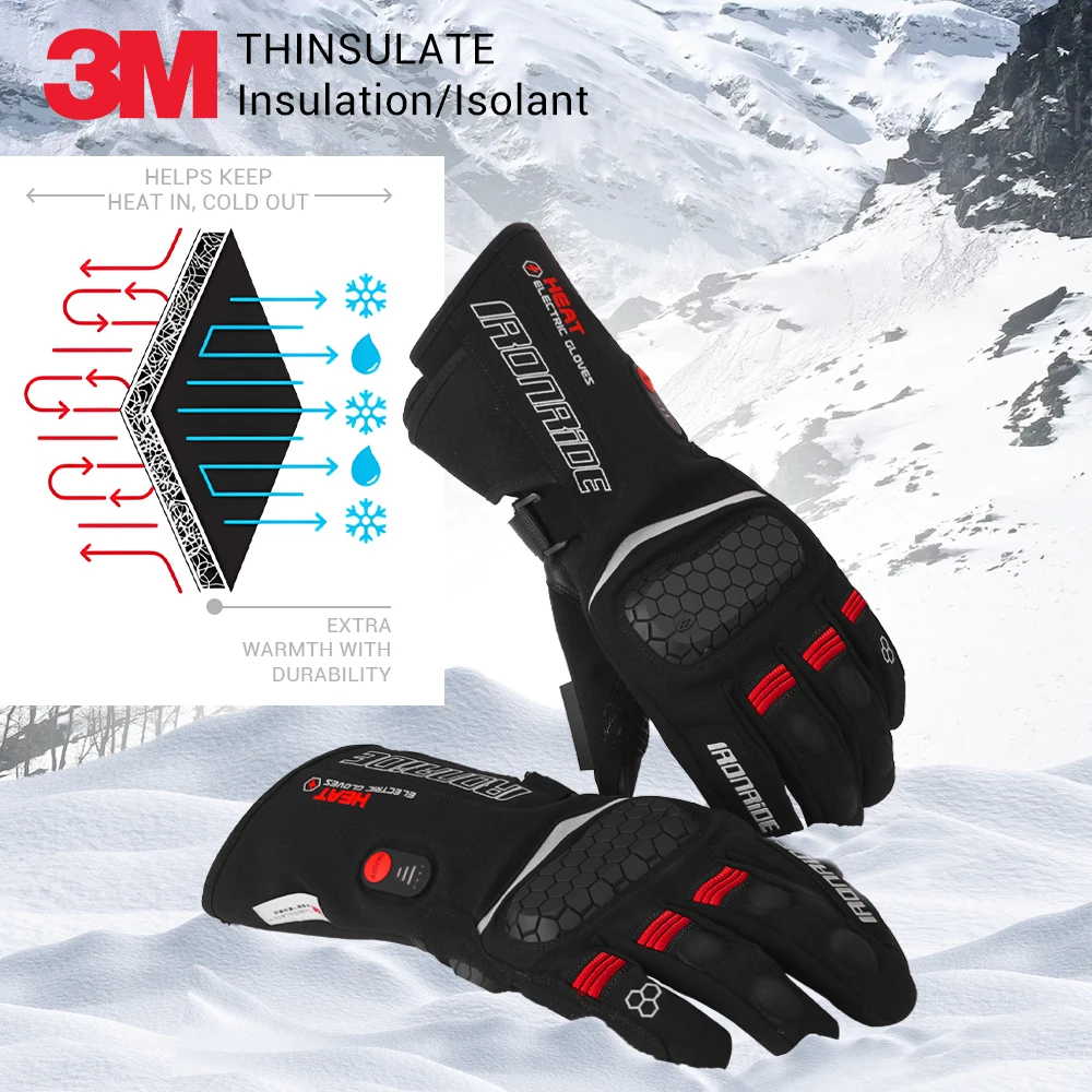 Men's And Women's Cycling Gloves, Cold Resistant Outdoor Hiking And Skiing Heating Gloves