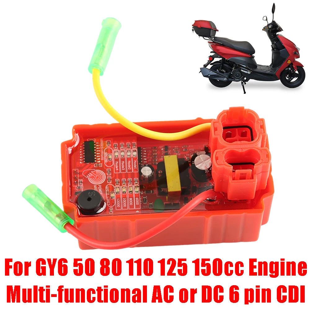 Motorcycle Smart Touch Ignition 6 Pin CDI with Turn Signal Quick Flash Function For GY6 50 80 110 125 150cc Moped Scooter ATV