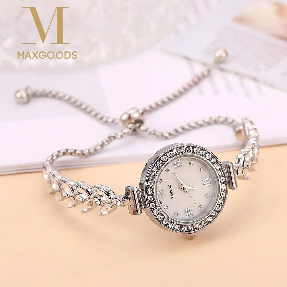 

Кварцевые часы со стразами, ремешок для часов с бриллиантами и регулируемым браслетом, круглые часы, женские наручные часы для женщин и девушек