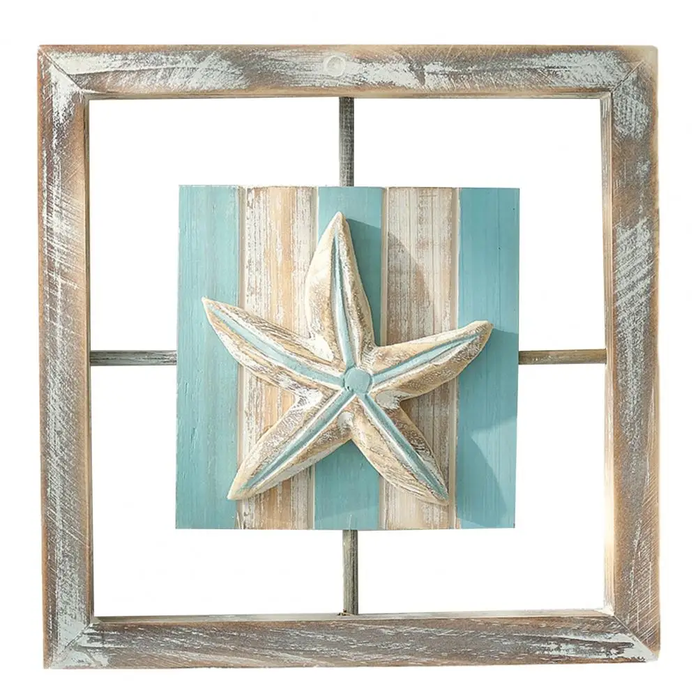 Rustic Wooden Plaque Nautical Hanging Wood Sign 3d Coastal Wall Art Set Distressed Wooden Frame Decor Ocean Inspired for Bedroom