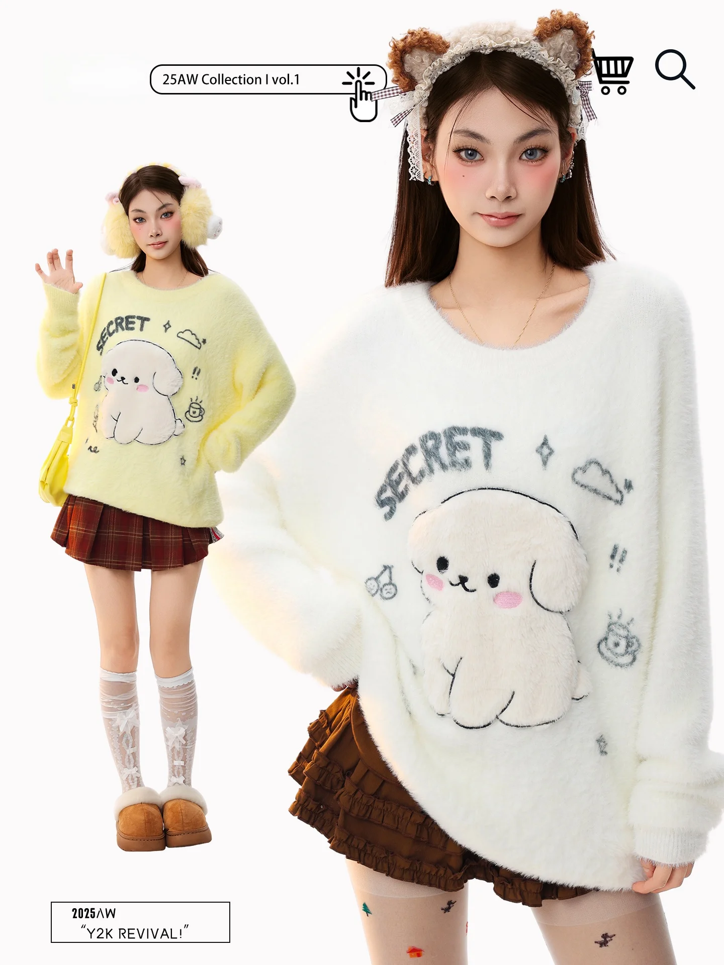 

Вязаный свитер PBB в американском ретро-стиле с вышивкой собаки, женский, из имитации норки, уютный, теплый, с эффектом уменьшения объема, пуловер