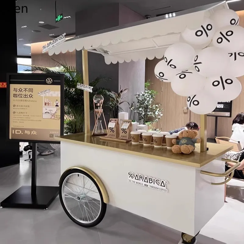 ZMLshopping mall coffee display stand multi-functional event promotion wrought iron float stall outdoor