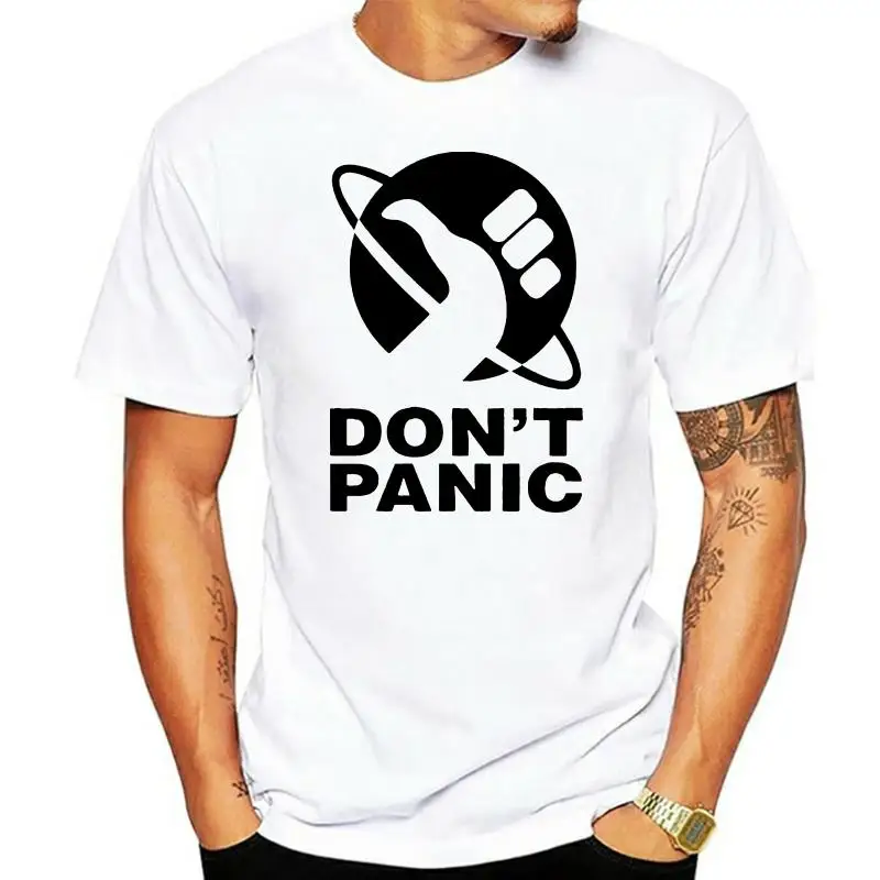 Men tshirt  Dont Panic   Hitchhikers Guide Unisex T Shirt Printed T-Shirt tees top