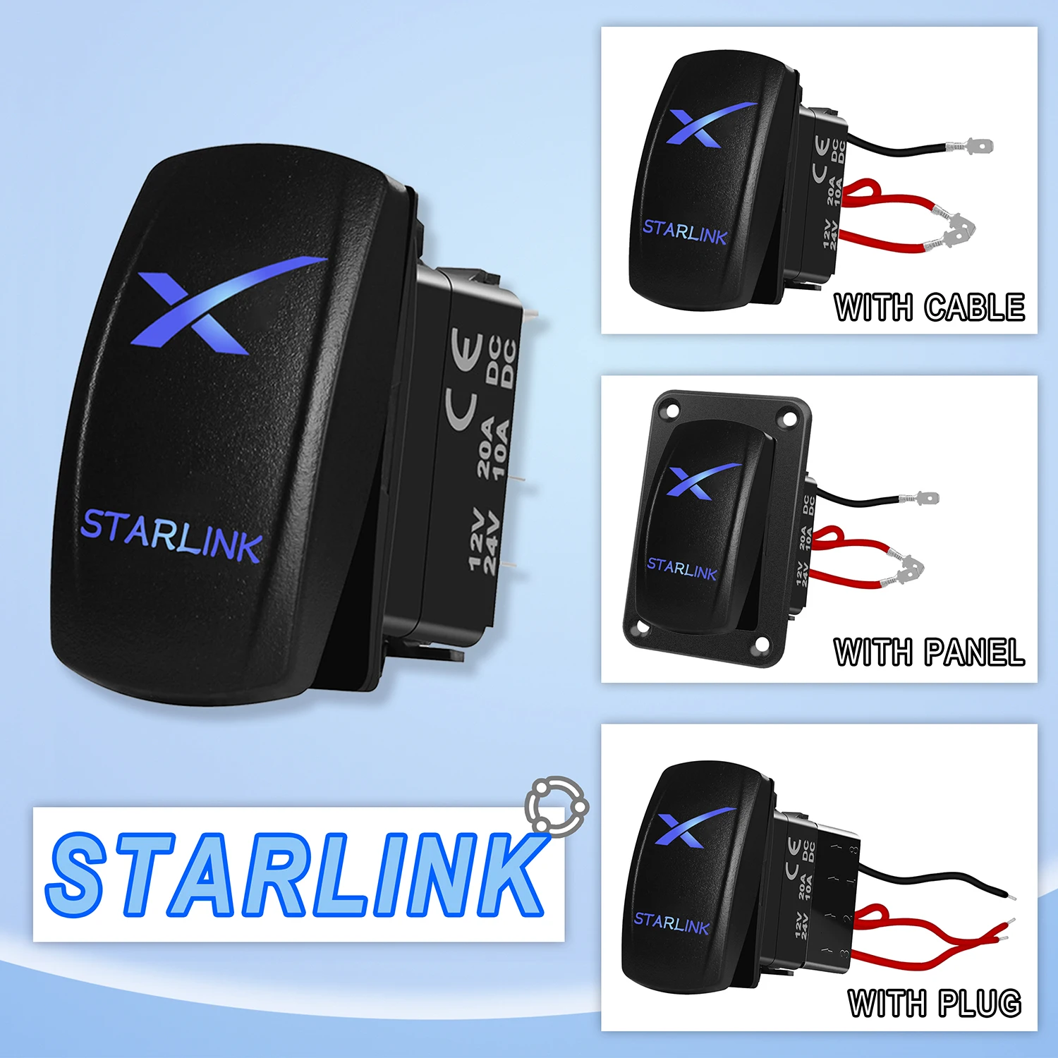 

Blue Led Starlink Toggle Switch 12V 24V 5Pin ON OFF SPST Rocker Switch for Carling ARB Car Boat Marine RV Truck