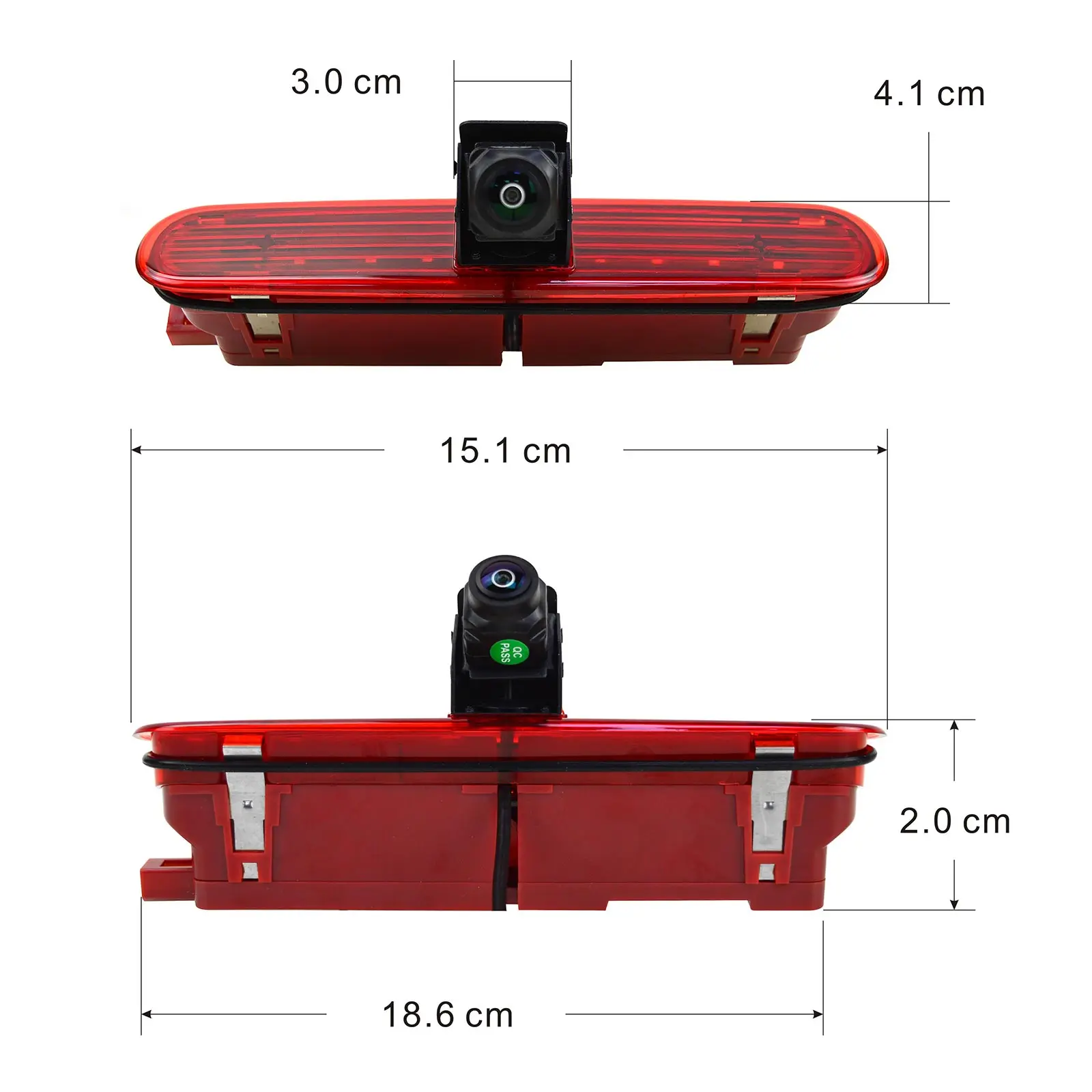 Third brake light and CVBS rearview reversing camera suitable for Fiat Doblo and Vauxhall Opel Combo