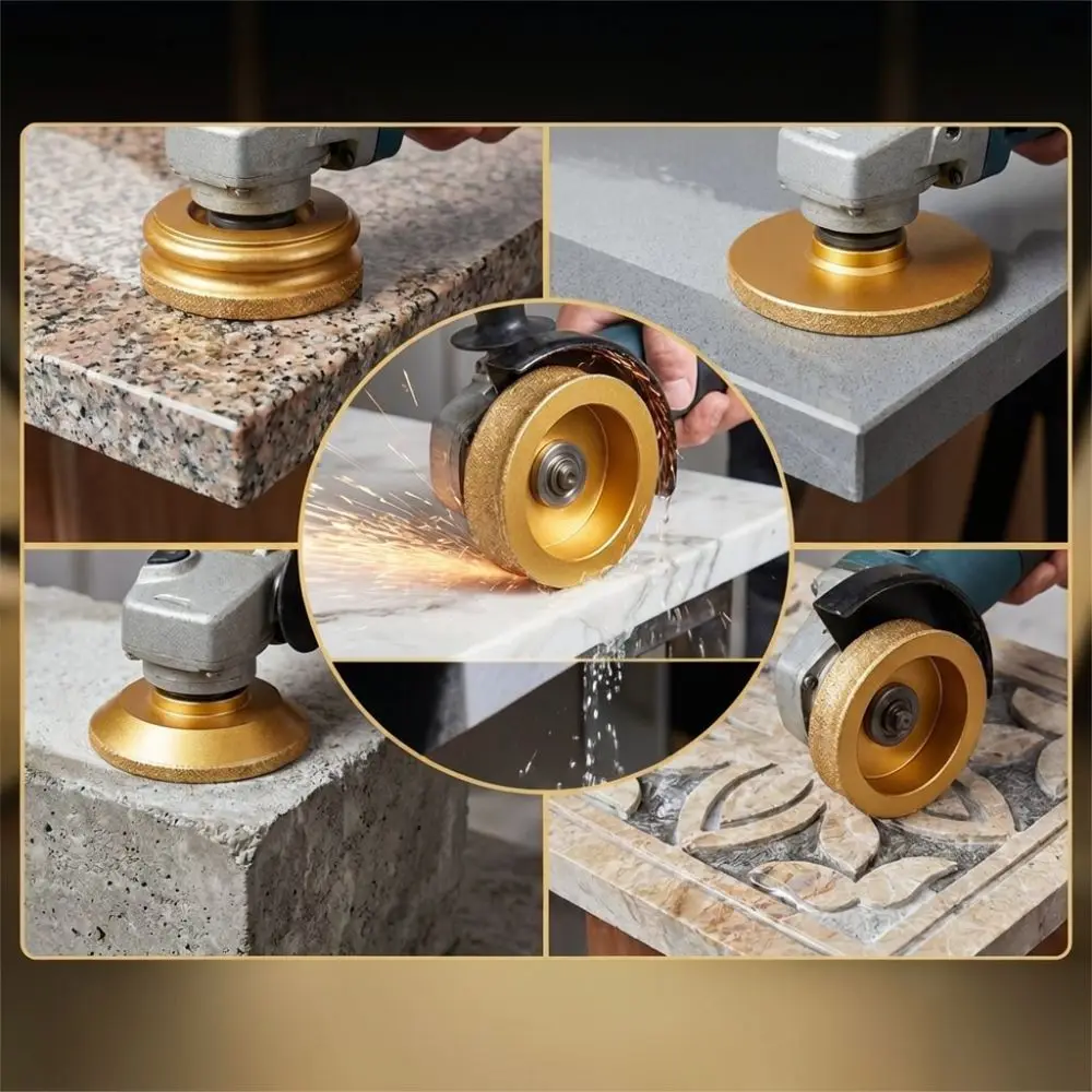 Vacuum Brazed Diamond Profile Grinding Wheel For Angle Grinder Stone Marble Quartz Edge Chamfering Shaping Milling Cutter