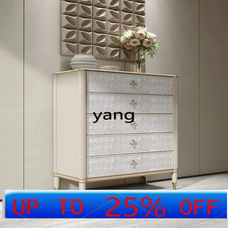 

LH light luxury chest of drawers living room shell decorative drawer cabinet simple modern bedroom solid wood storage cabinet