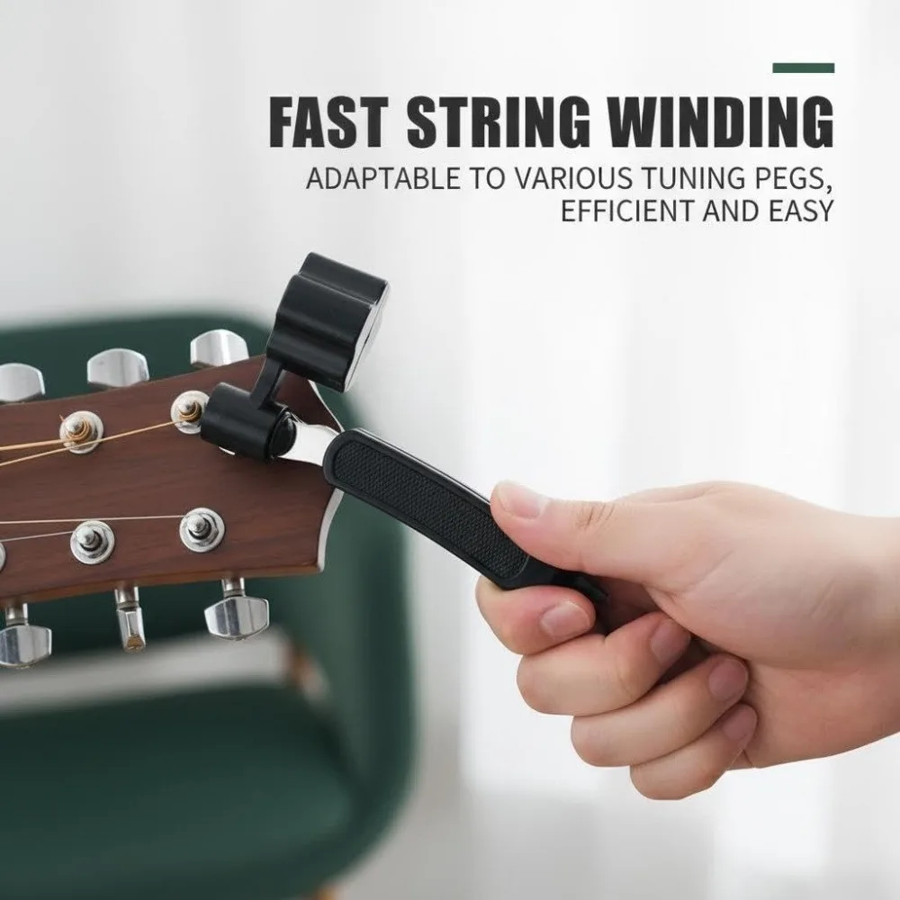 2 Pack 3 in 1 Guitar String Changing Tool, Multifunctional String Winder String Cutter Bridge Pin Puller, Portable Guitar Maintenance Tool for Acoustic Electric Folk Guitar Ukulele