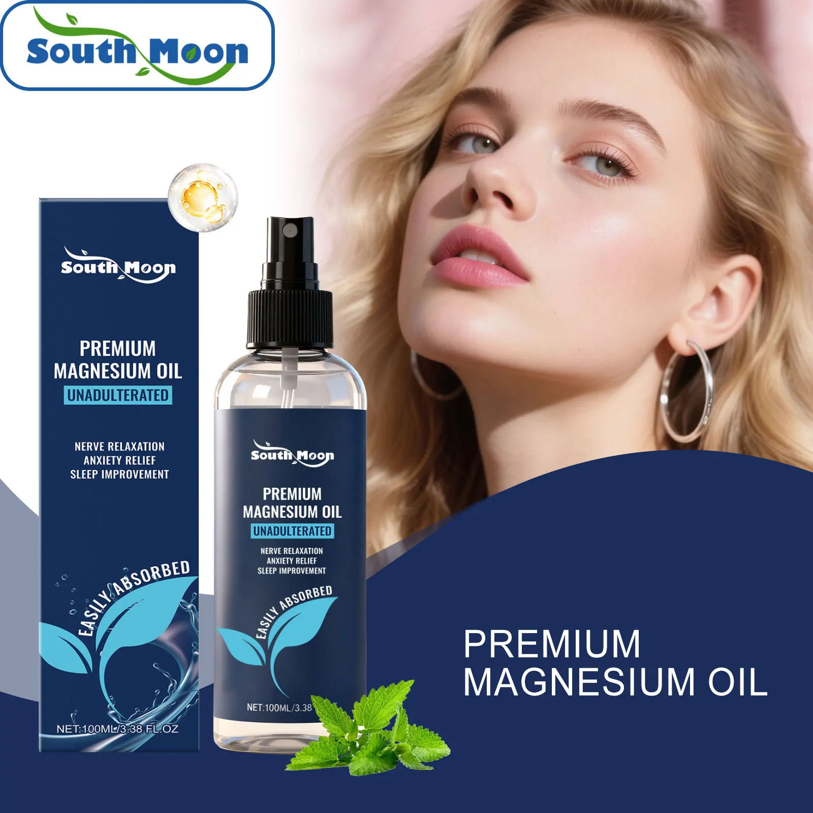 

Увлажняющий спрей для лица с чистым экстрактом растений и магнием: успокаивает, освежает кожу, уменьшает следы на коже, ежедневное увлажнение.