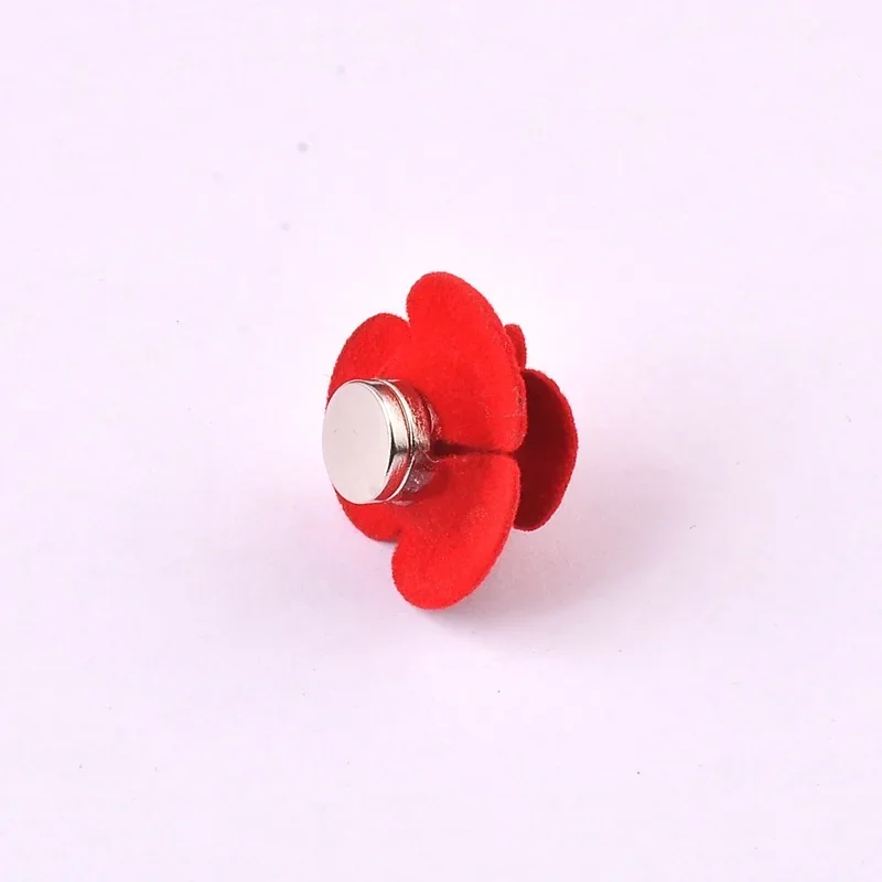 Fashion Magnet Fabric Red Rose Flower Brooch Strong Magnetic Pins Scarf Buckle Shirt Corsage Jewelry Gifts for Women Accessories