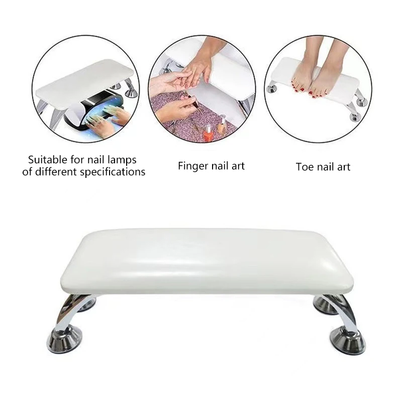 Grand accoudoir professionnel pour ongles, haute qualité, oreiller en cuir PU, microfibre, lampe pour ongles, fournitures de manucure