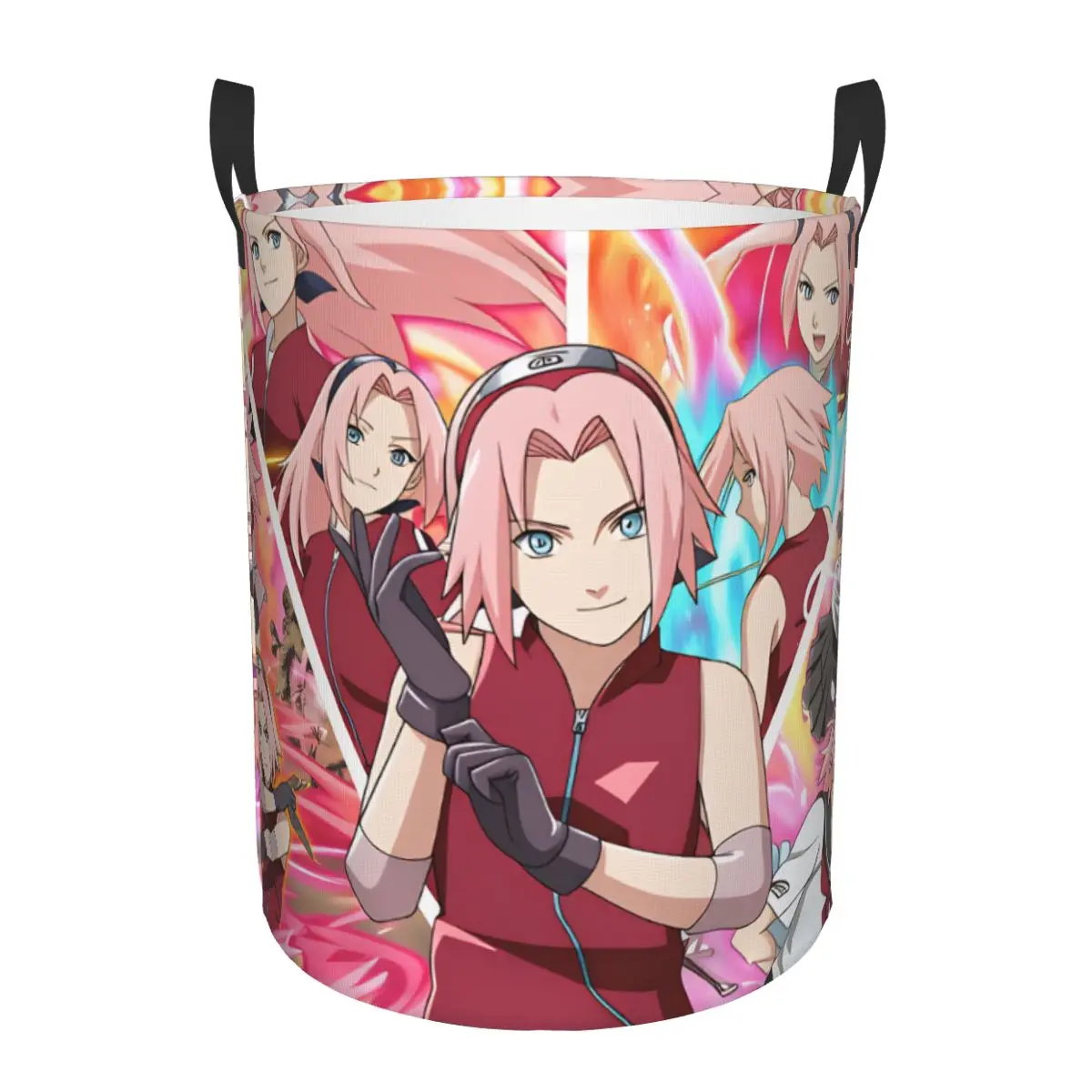 

Naruto Sakura Haruno Laundry Hamper Large Storage Basket Team 7 Living Room Laundry Organization
