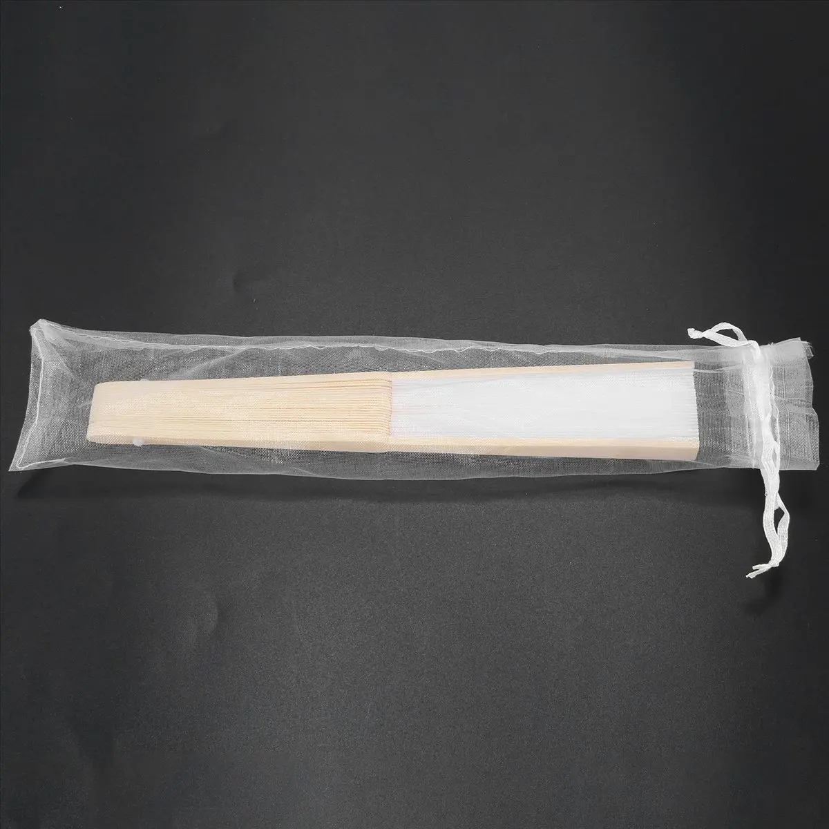 AB09 10x fan in white silk fabric + bamboo with gift bag in muslin for wedding personalized dancing writing painting