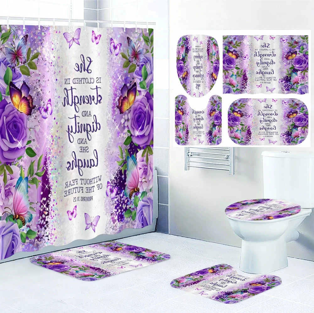 4Pc Butterfly Bath …