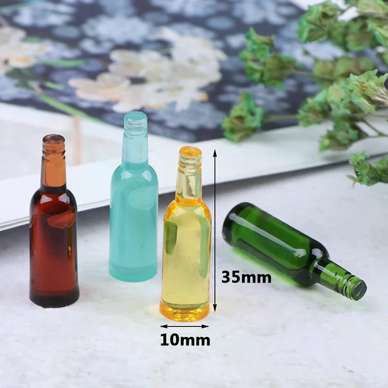 

6pc 1:12 Dollhouse Miniature Beer Wine Drink Bottle Doll Kitchen Accessories For Kids Creative Play