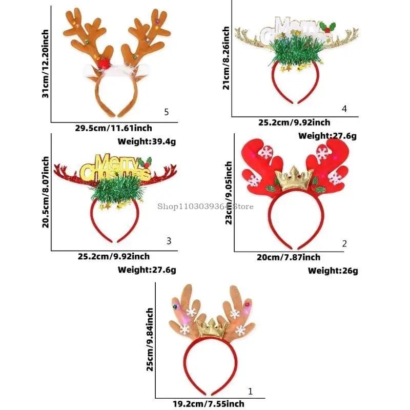 Accessori per feste Natale Elk Antler Headband Stagional Festival Props Family Gathering Family Gathering Party Hairhoop