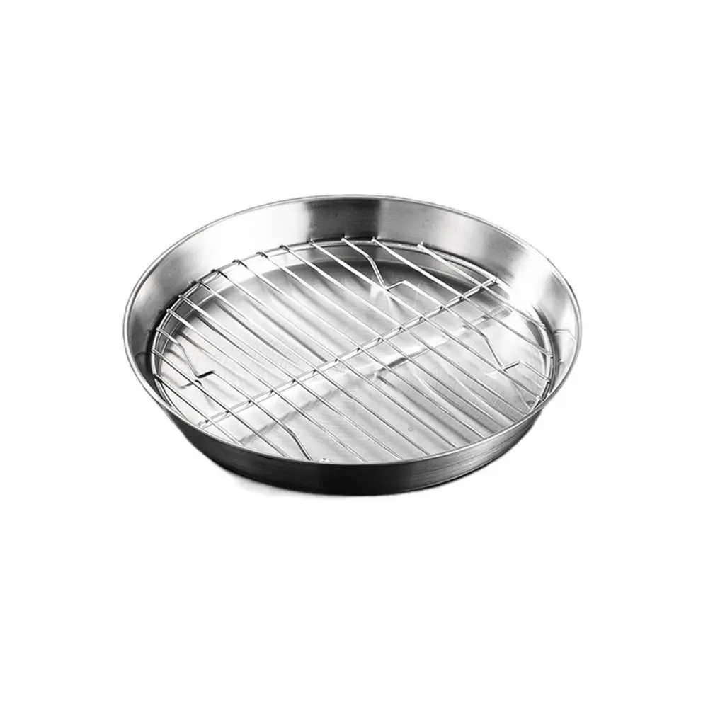 

304 Stainless Steel Air Fryer Baking Tray Elevated Mesh Food-Grade Air Fry Basket Heat-resistant Non-stick Circular Drain Pan