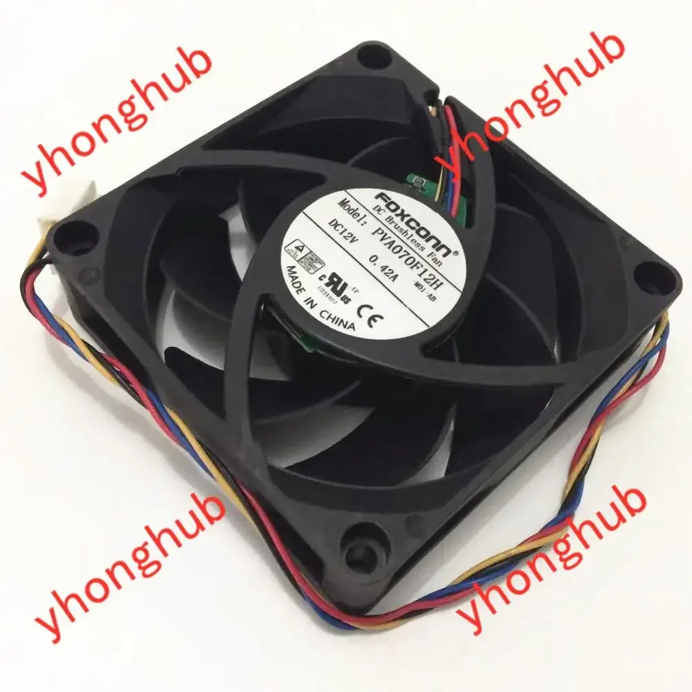 Foxconn PVA070F12H M01-AB DC 12V 0.42A 4-Wire 70x70x20mm Server Cooling Fan