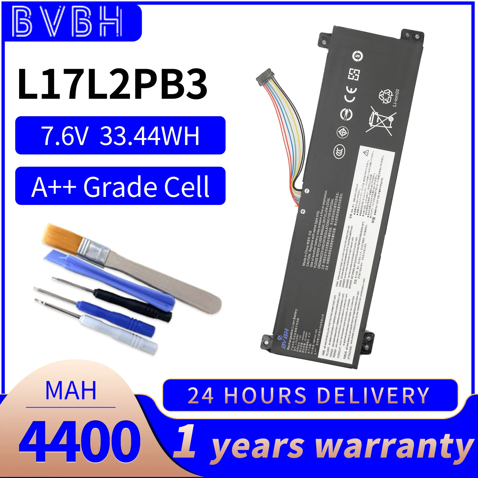 

BVBH L17L2PB3 Battery For Lenovo V130-15IGM/15IKB/V330-15IKB/15ISK/V530-14IKB Battery L17M2PB3/L17M2PB4/L17L2PB4 4400mah