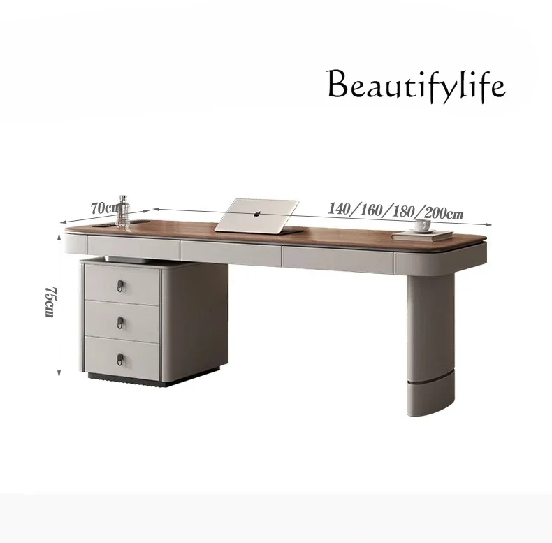 Solid wood desk Italian minimalist study computer table designer advanced sense home modern simple desk