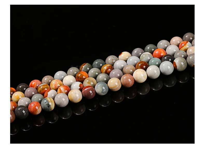 6 8 10 mm Naturstein Amerika Picture Jasper Steinperlen, runde lose Spacer für Schmuckherstellung, DIY Halskette, Armband, Zubehör – Detail 9