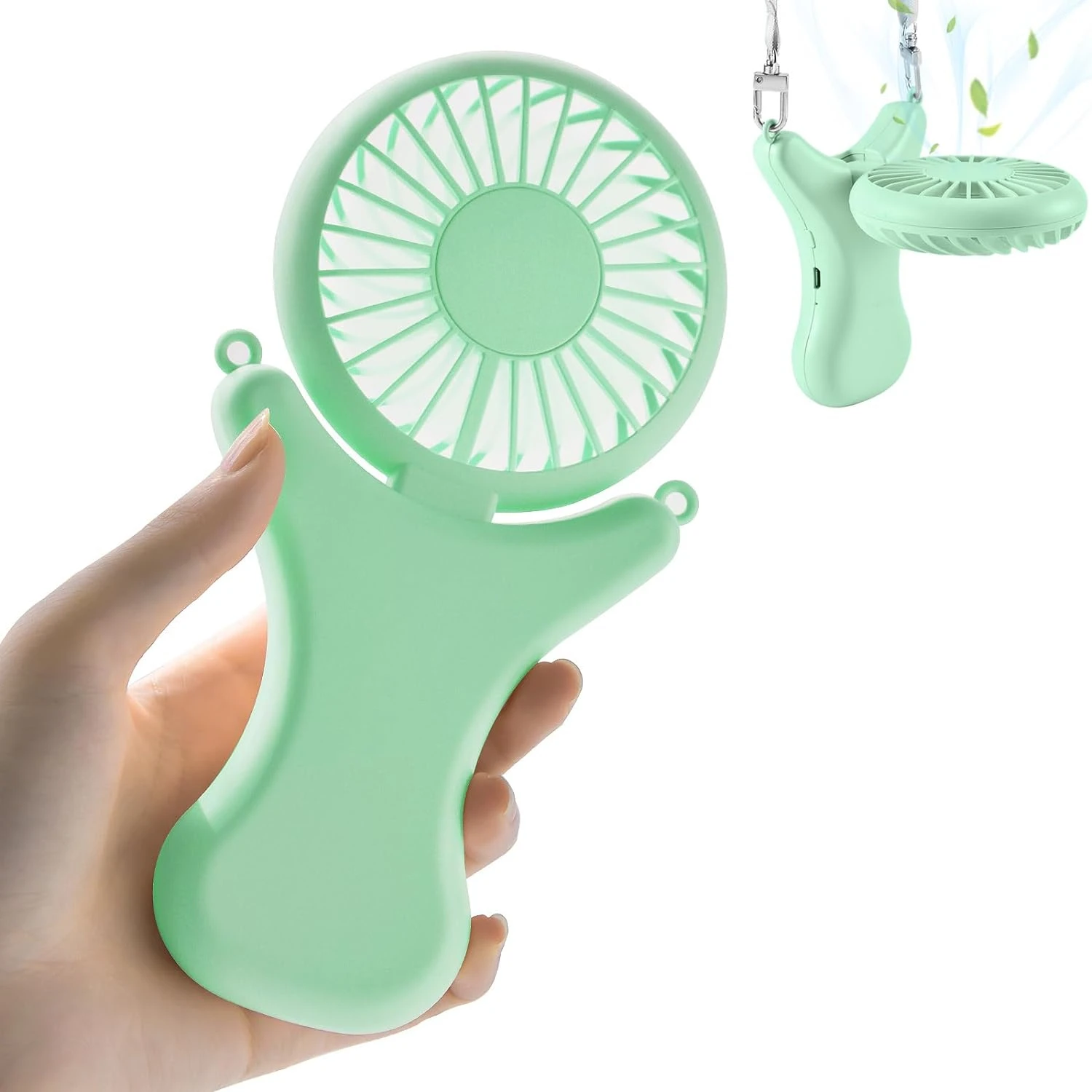 Mini Portable Fan, Cute Design Speed Personal Small Desk Fan 90° Adjustable Rechargeable Mini Fan Stylish Girl Women Travel Ind