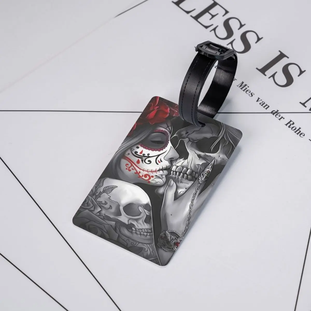 

Mexican Catrina Girl Day Of The Dead Sugar Skull Luggage Tags Suitcase Travel Baggage Boarding Tag Label Holder ID Name Address