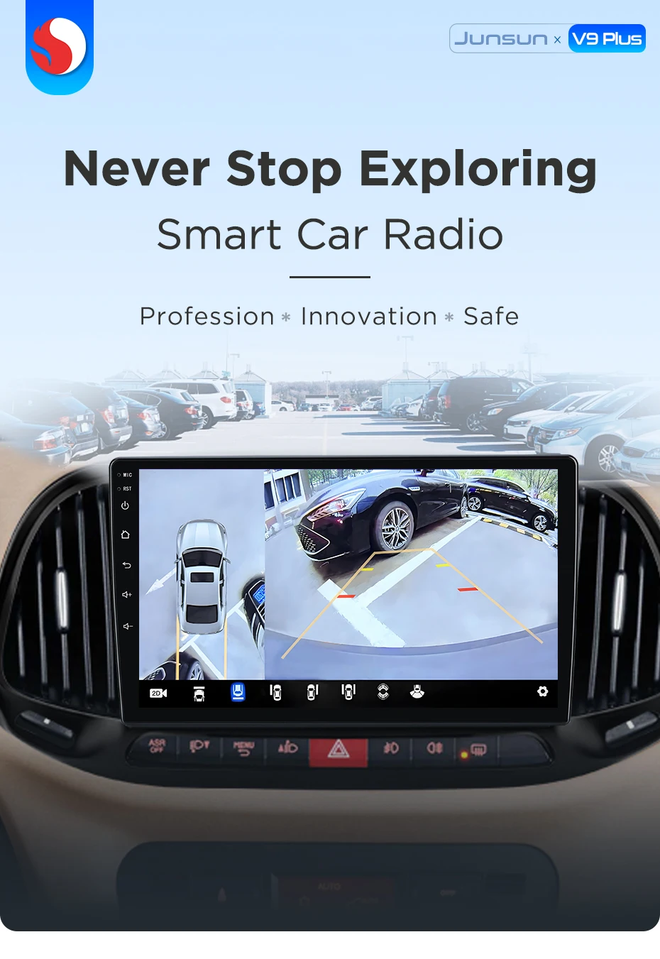 Junsun 360 ° Panoramakamera-Autoradio für Fiat Doblo 2015 - 2019, kabelloses CarPlay, Android Auto, Stereo, GPS-Navigation, RDS, WiFi, integrierte Cloud, eSIM, 4G – Detail 1