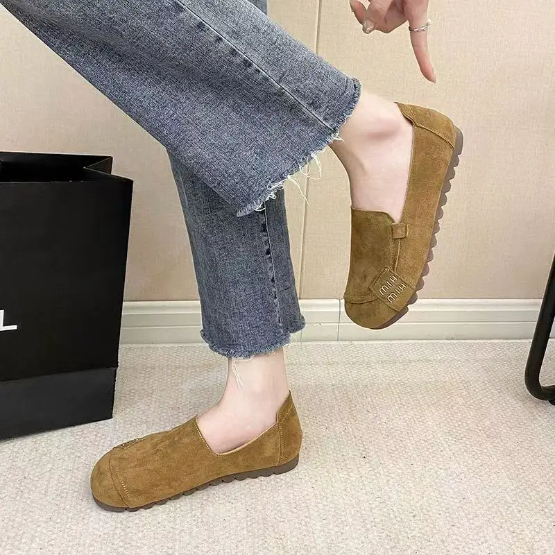 Retro Round Toe Single Shoe for Women in the Spring and Autumn of 2026 New Sen Style Boken Women's Shoes Casual Flat Bean Shoes