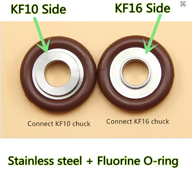 5 قطعة KF16 إلى KF10 الفولاذ المقاوم للصدأ سبائك الألومنيوم الحد مركز قوس الفلور المطاط O-حلقة ل فراغ شفة مشبك أنابيب #5