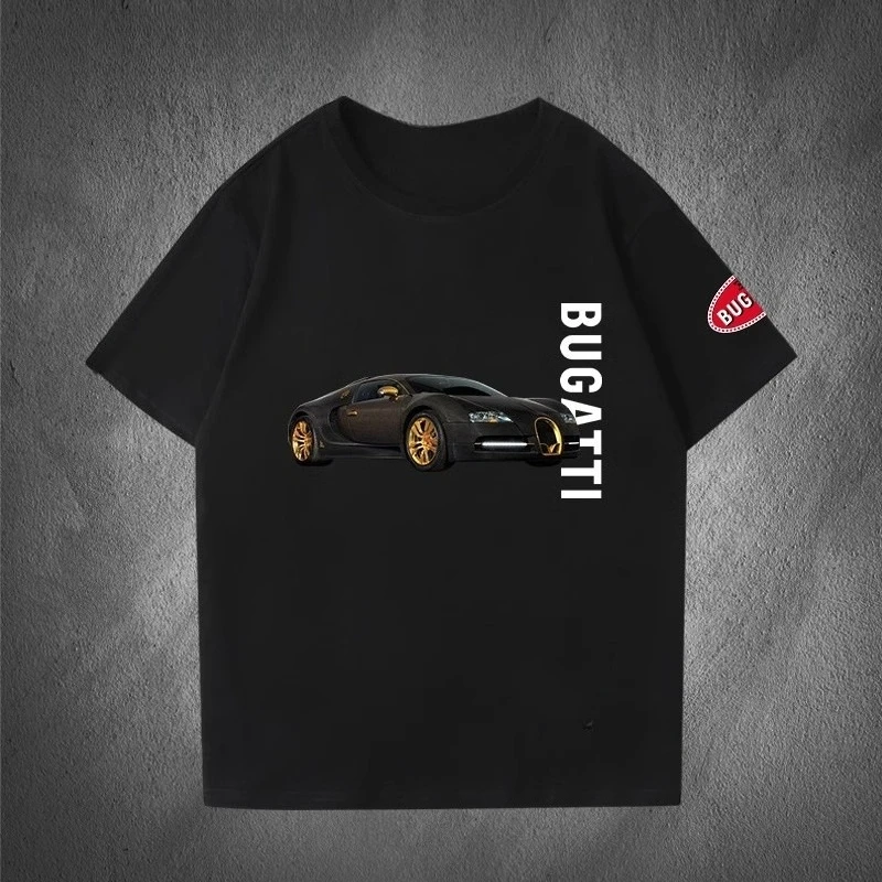 

Sports Car Lover Pattern T-shirt Men's Summer Comfort Loose Short-sleeved Cotton Crew Neck Top Fashion Trend Men's Clothing