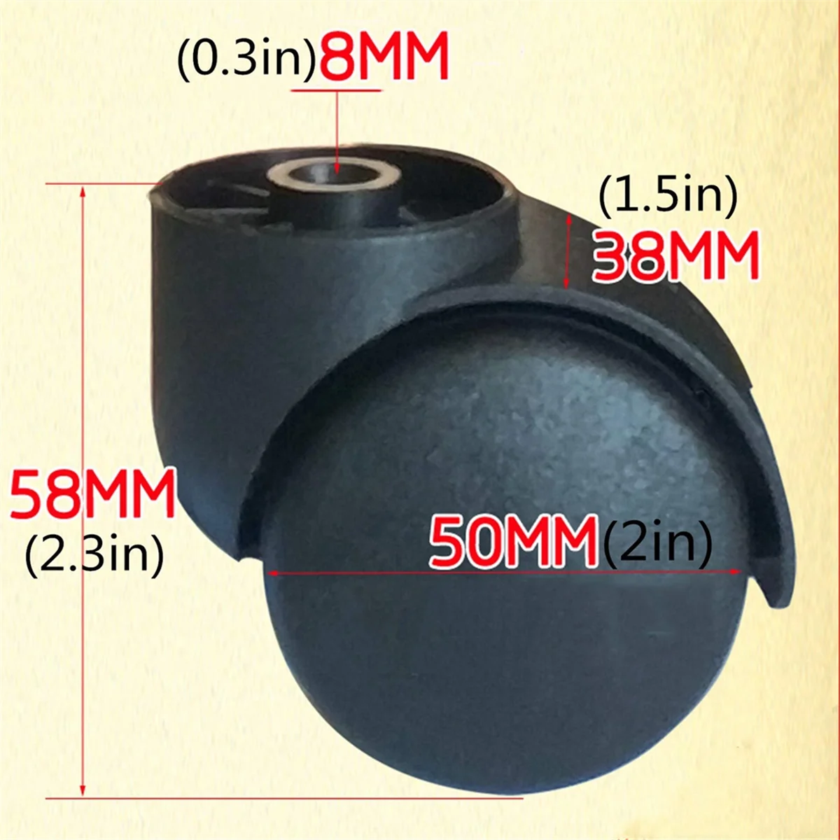 Ruote per sedie da ufficio AT412 pollici, ruote girevoli di ricambio per sedie, rotelle resistenti per mobili, 5 pezzi