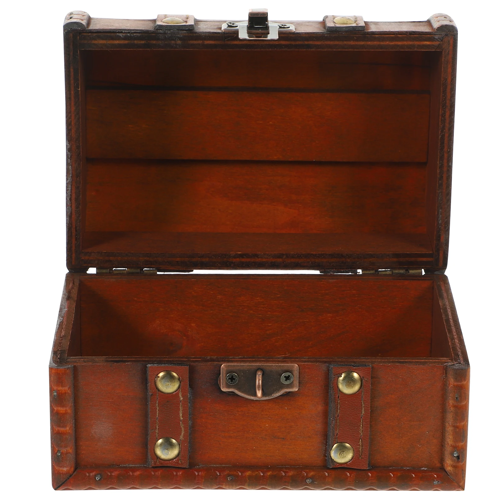 

Large Wooden Storage Box Vintage Look Secure Lock Sturdy Construction Keepsake Treasure Chest for Jewelry Trinkets Display
